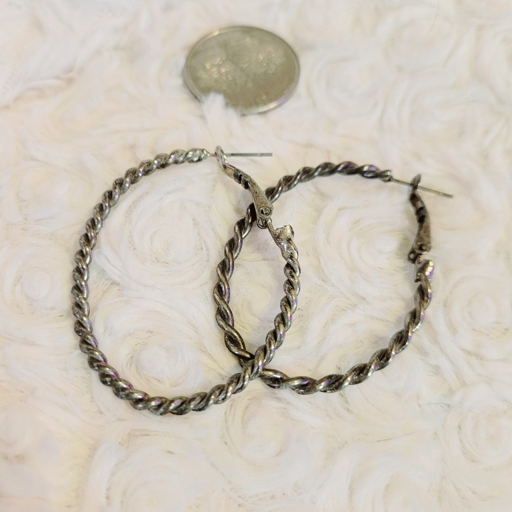 Silver Spiral hoop earrings